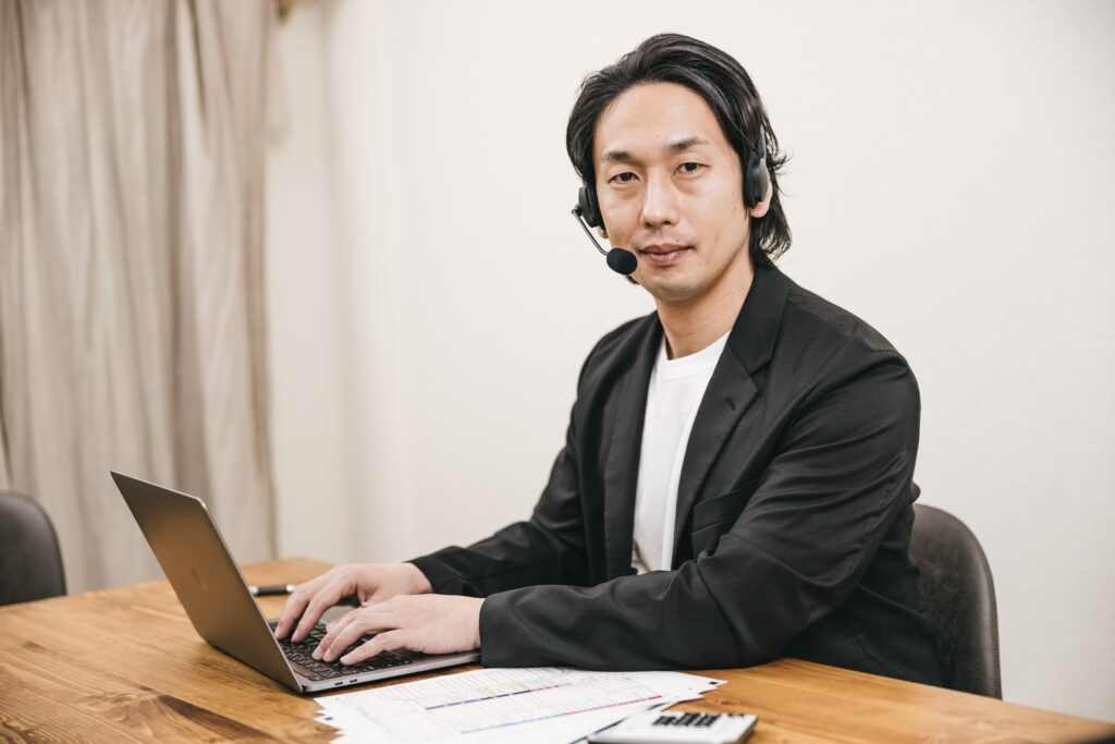 在宅勤務中の人