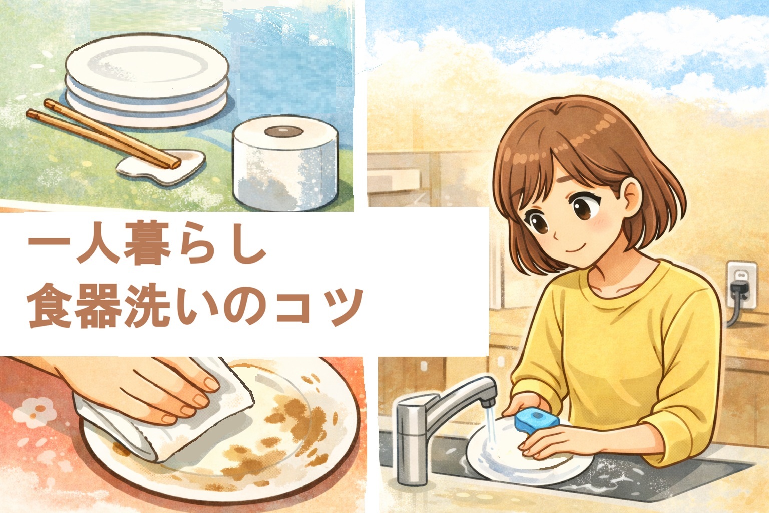 一人暮らしの食器洗いのコツ